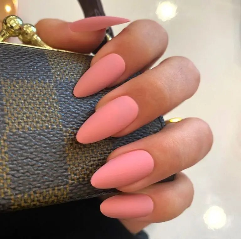 Almond Matte Pink Nails