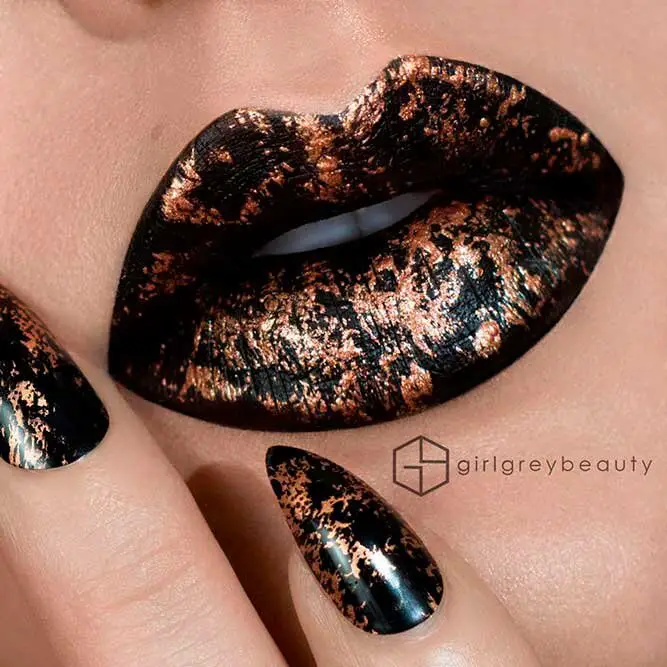 Chic Lips And Mani With Wild Mood