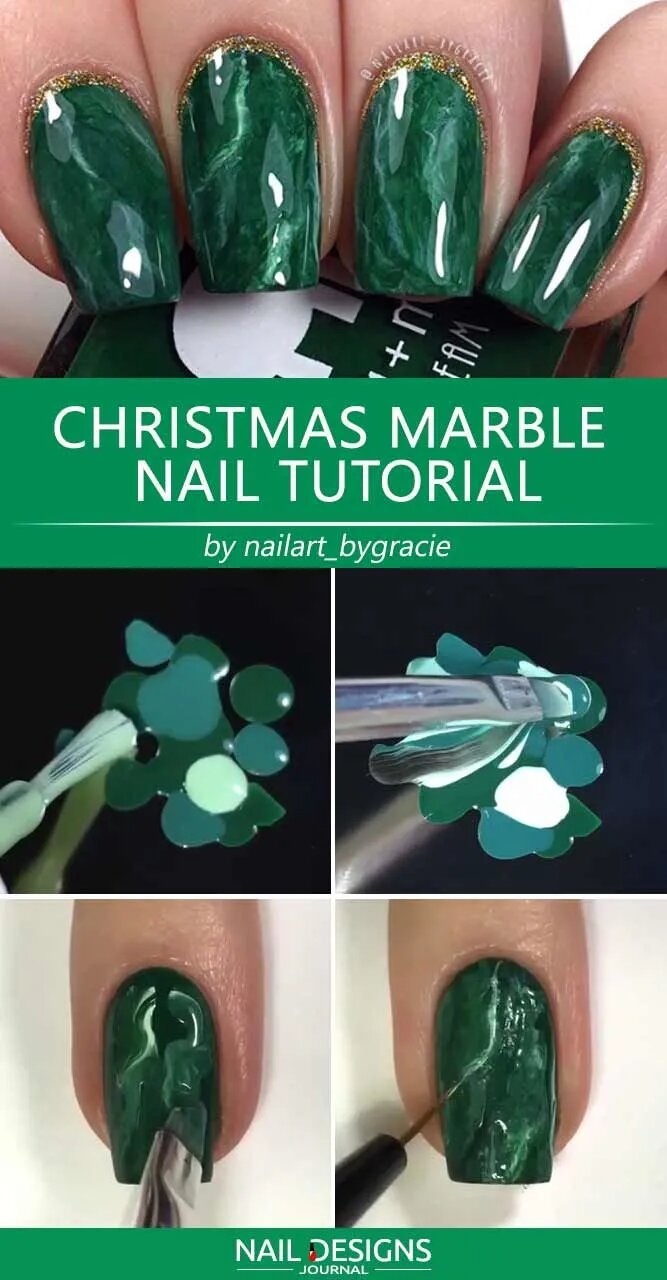 Christmas Marble Nail Tutorial