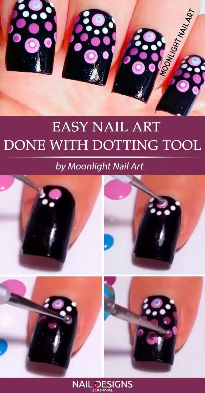 Easy Nail Art Done With Dotting Tool