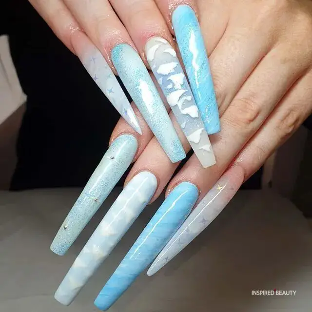 Extra Long Nails In Pastel Shades