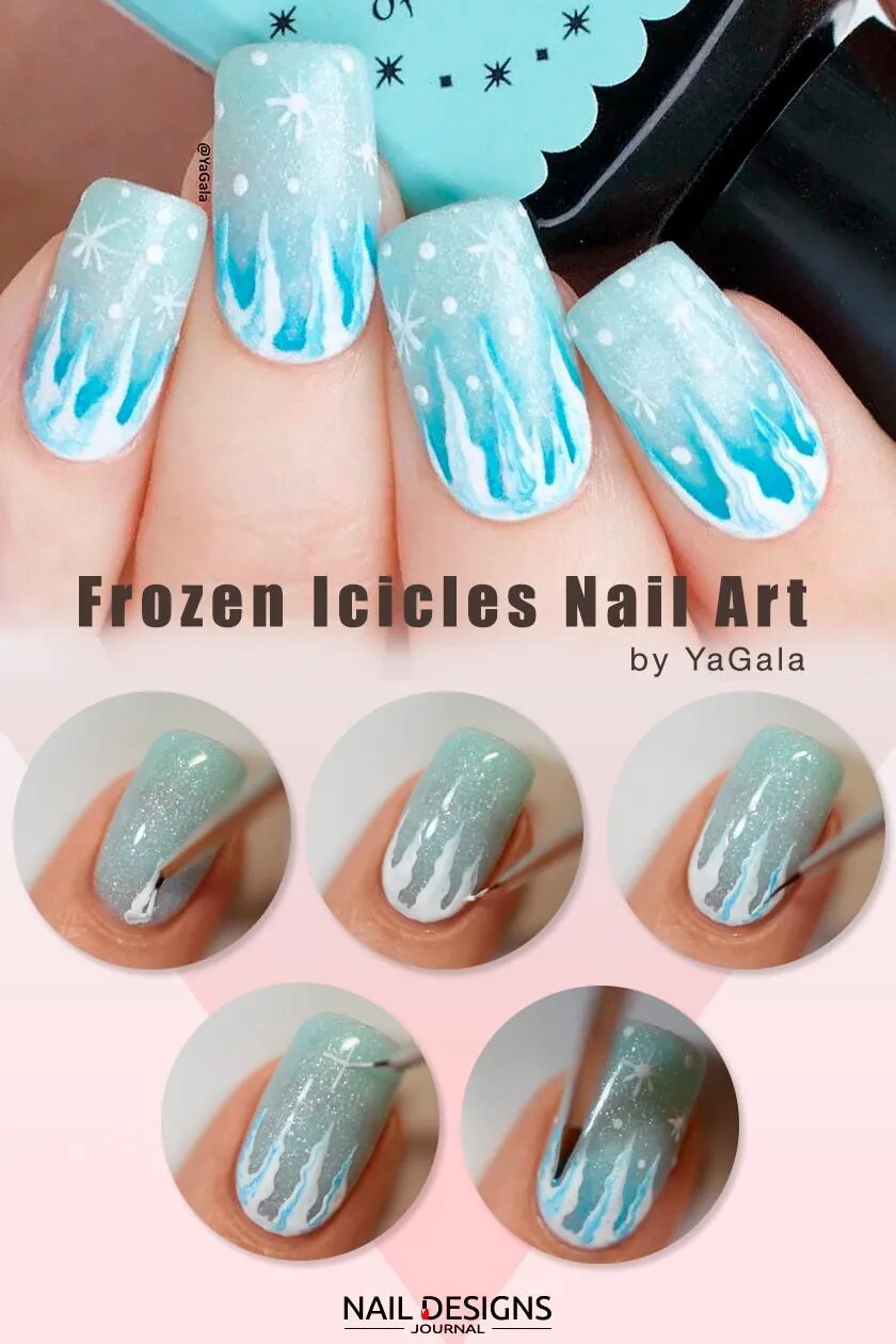 Frozen Icicles Nail Art