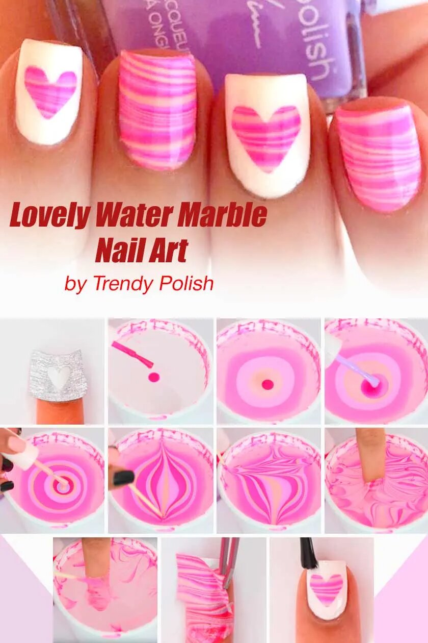 Lovely Water Marble Nail Art