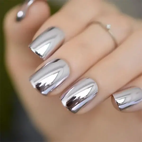 Metallic Square Nails