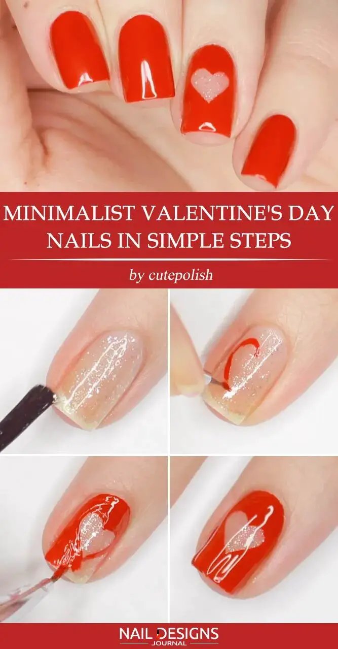 Minimalist Valentines Nails