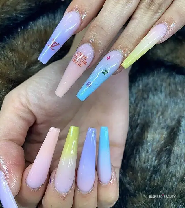 Multicolor Ombre Dope Nails