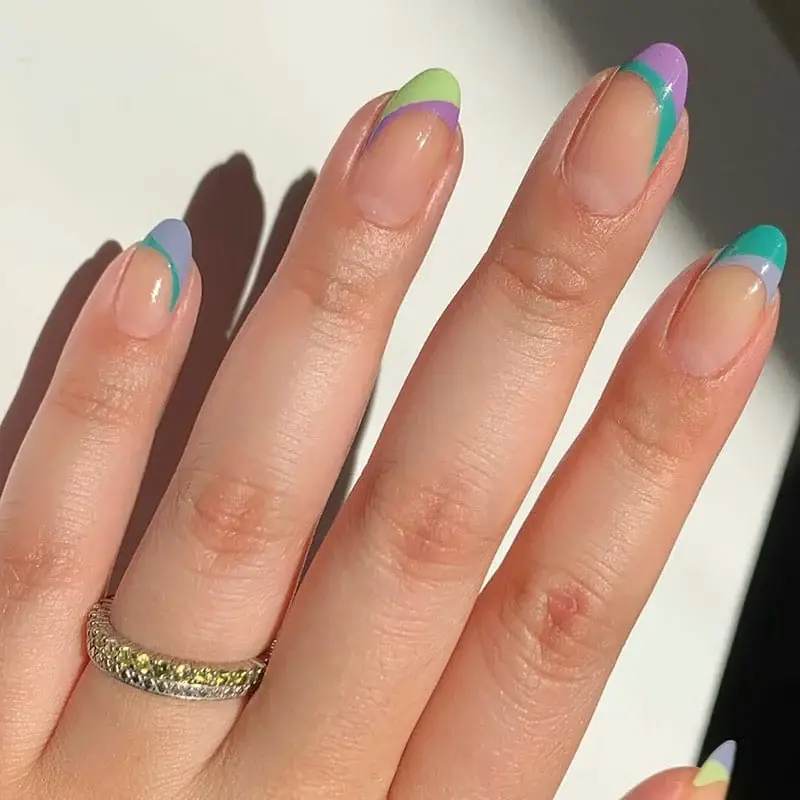 Purple And Green Nails