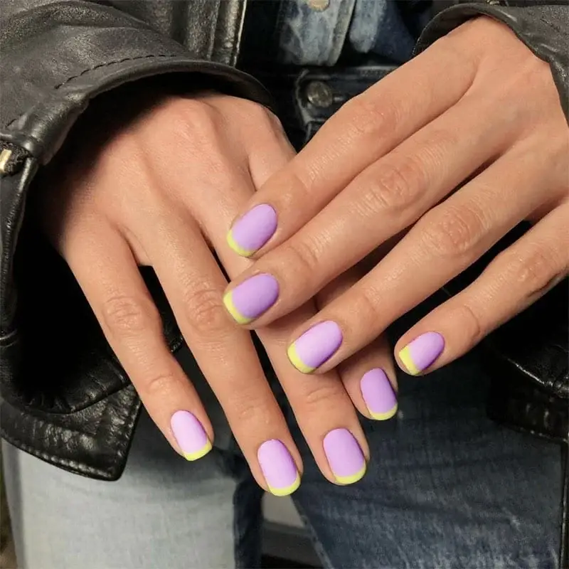 Purple And Yellow Nails