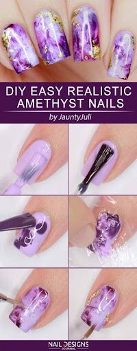 Realistic Amethyst Nail Art