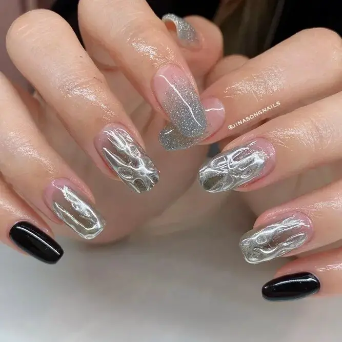 Silver Glitter Fade