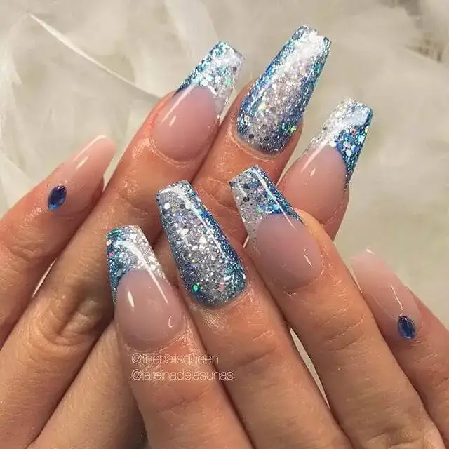 Sparkle And Shine With Blue Nail Art