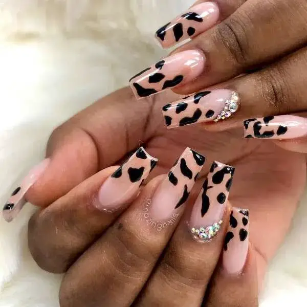 Spotted Nude Nails