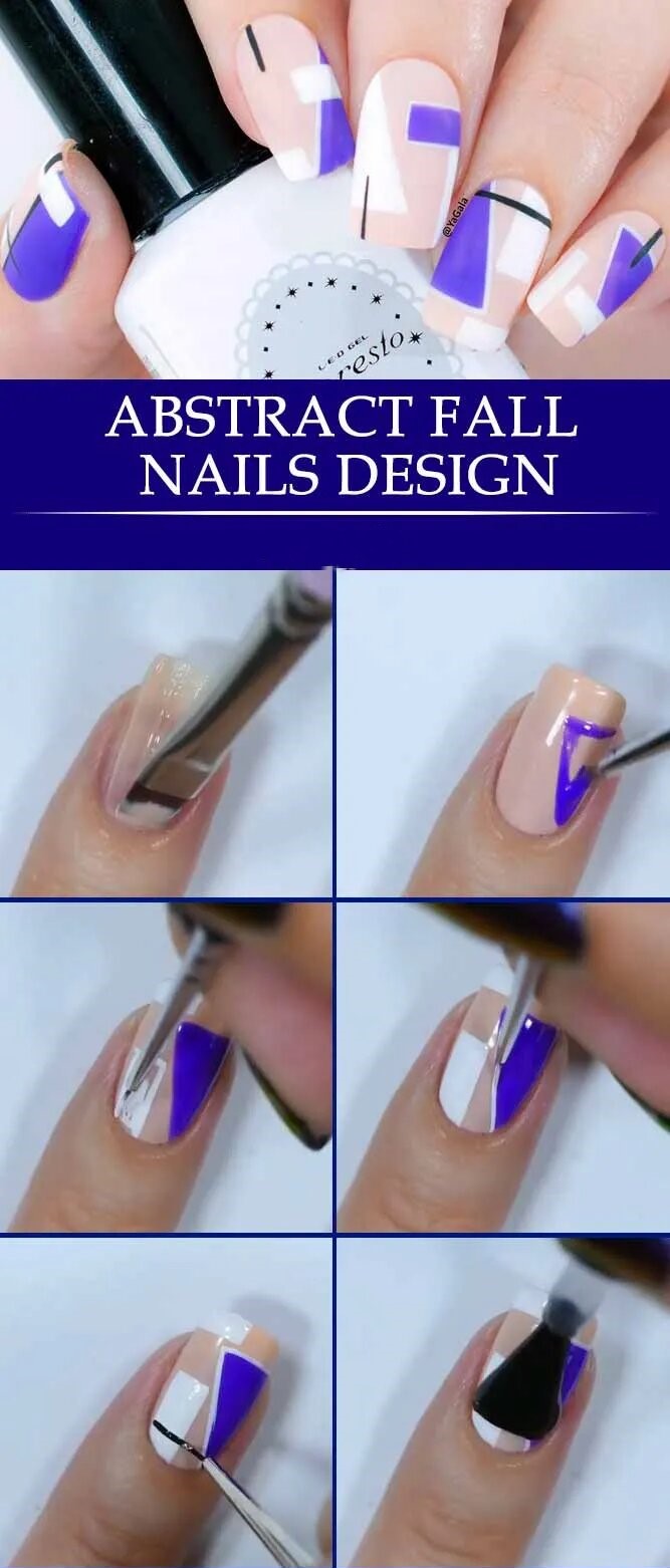 Abstract Fall Nails Design