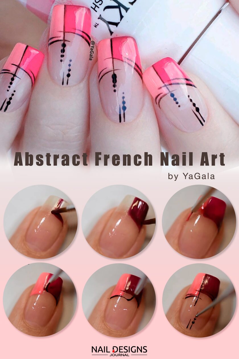 Abstract French Tips Nail Art