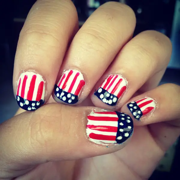 American Flag Nail Art