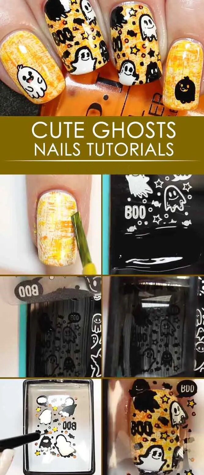 Cute Ghosts Nails Tutorials