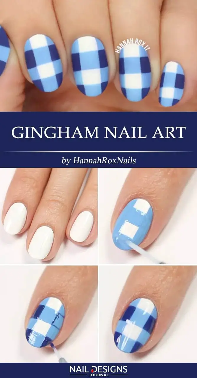 Gingham Nail Art