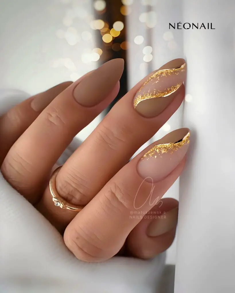 Golden Swirls With Glitter Charms