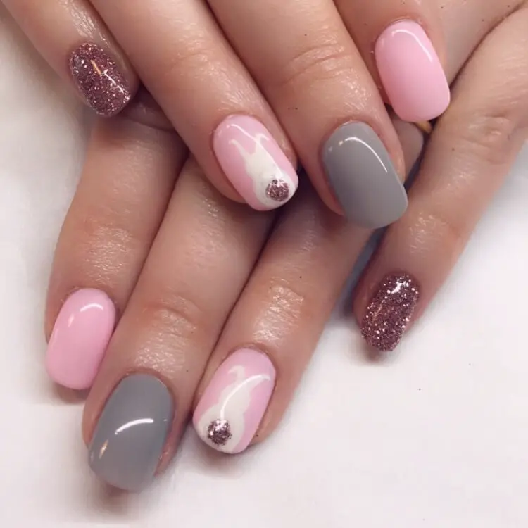 Gray And Pink Glitter