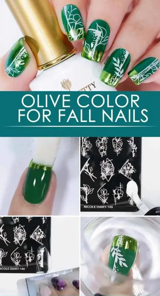 Olive Color For Fall Nails