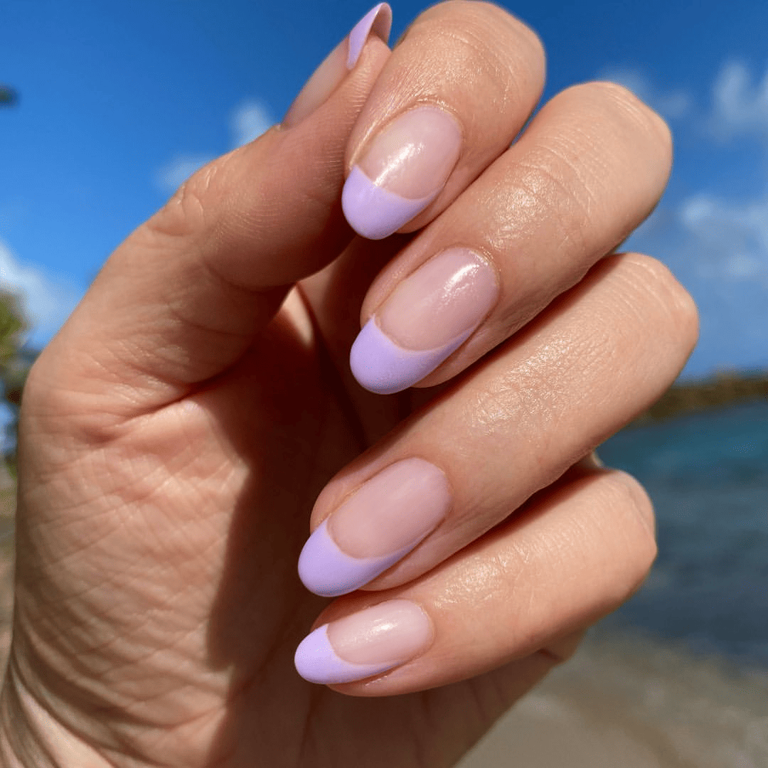 Pastel Asymmetrical French Manicure