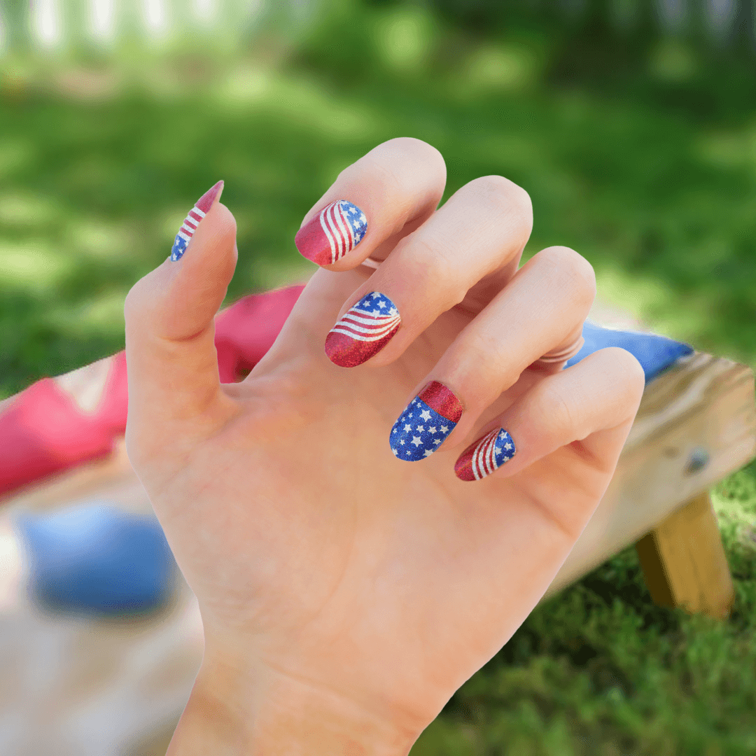 Patriotic Sparkle Nails