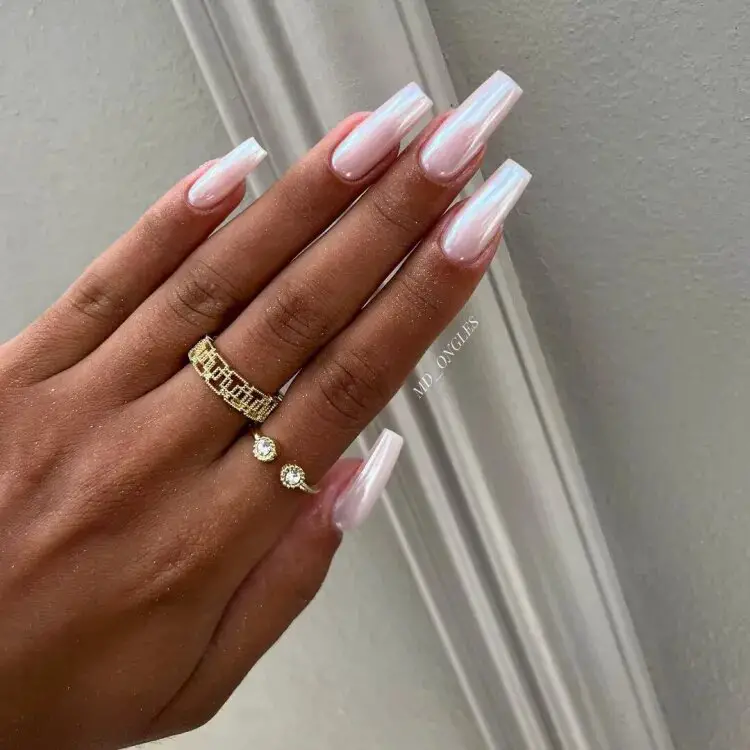 Pearly Chrome Nails