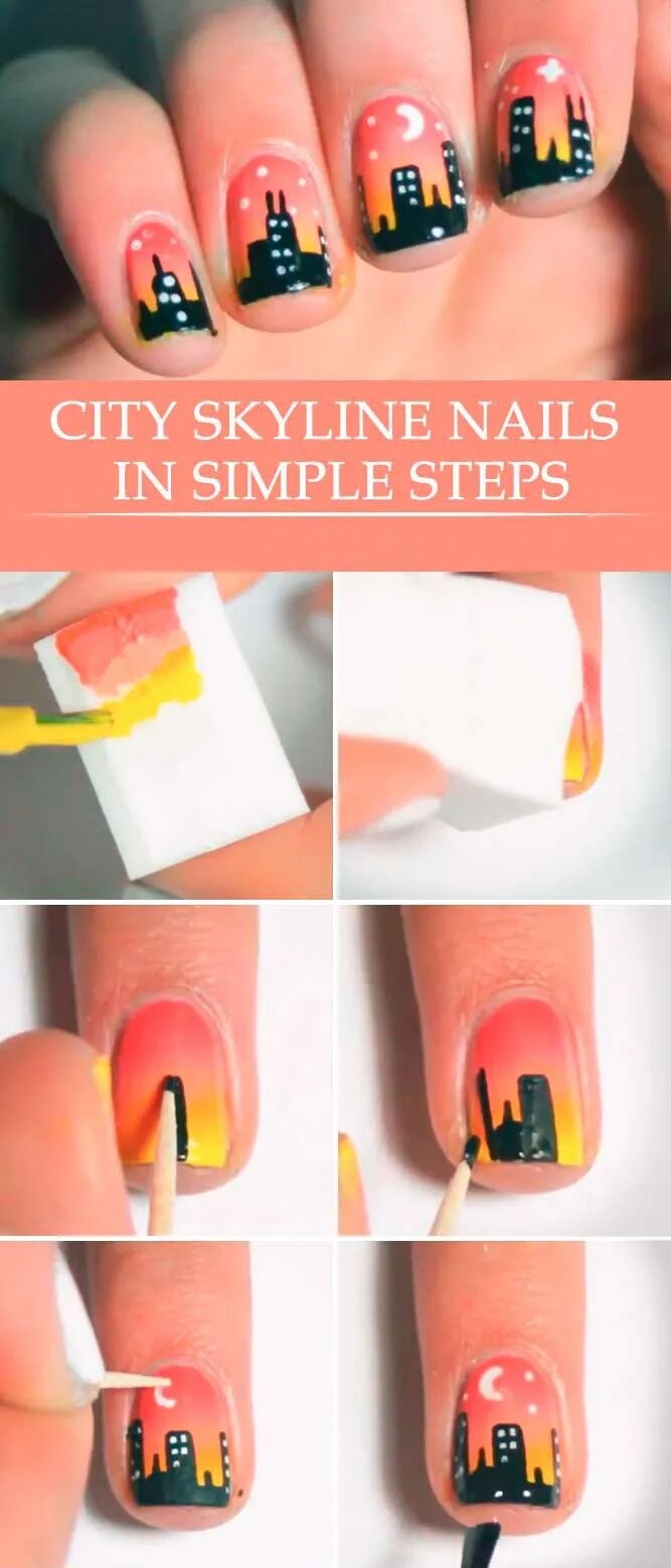 Quick Simple Skyline Ombre Nails