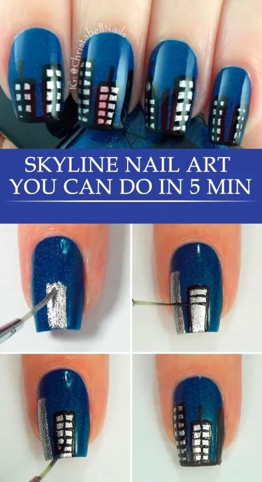 Sky Blue Nails You Can Do In 5 Min