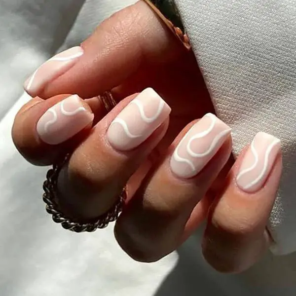 Square White Wiggle Nails