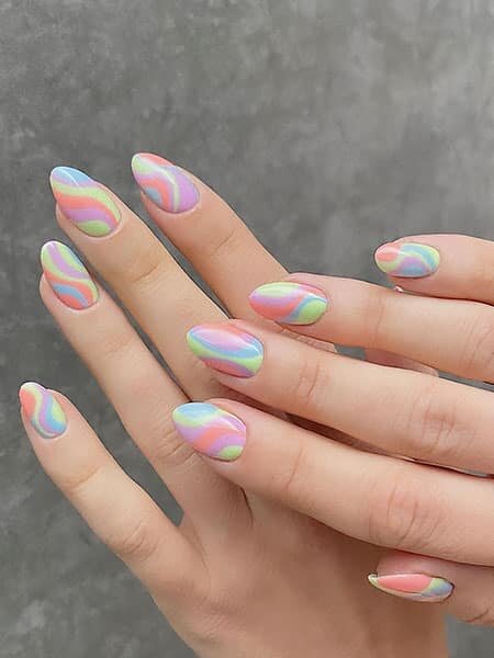 Summer Rainbow Nails