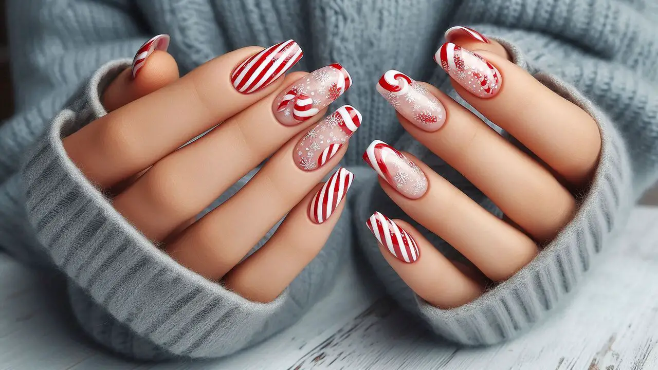 Candy Cane Nails