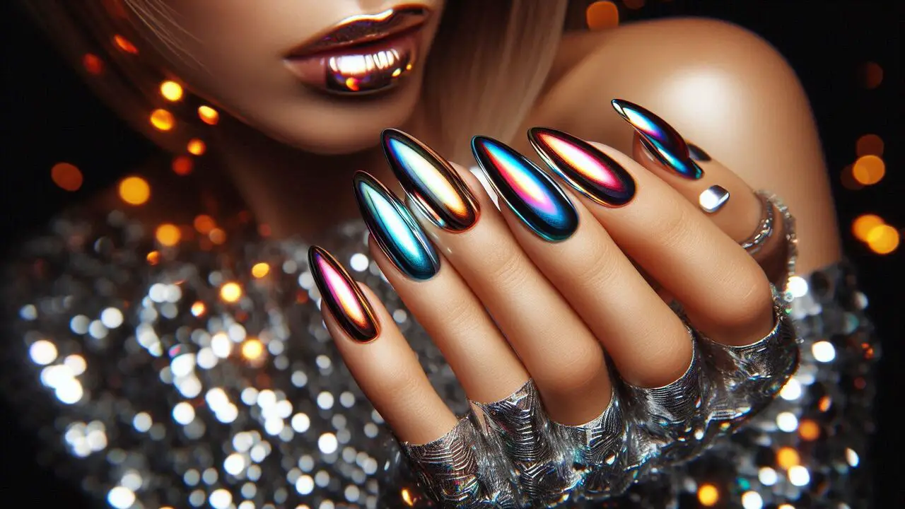 Chrome Nails For A Futuristic New Year’s Look