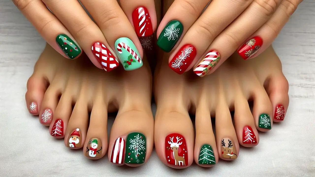 Festive Christmas Pedicure Ideas To Try