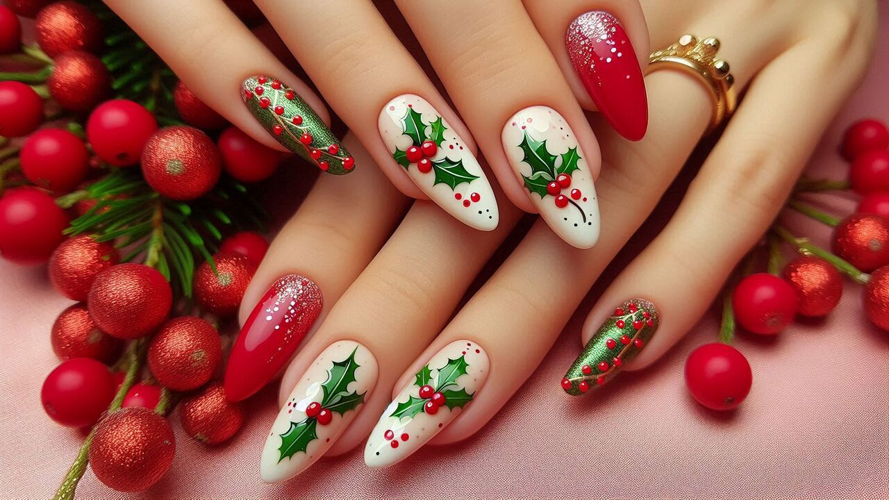 Holly & Berries Nails