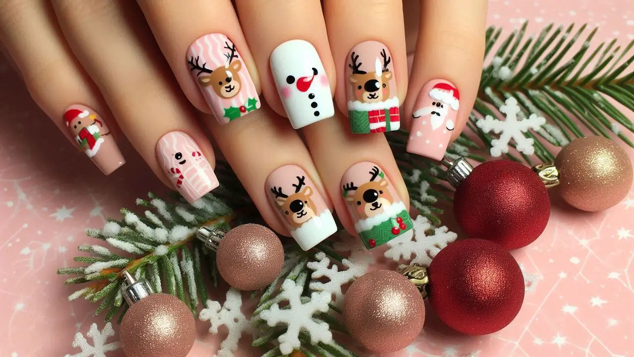 Reindeer And Santa Faces - Cute And Playful Designs