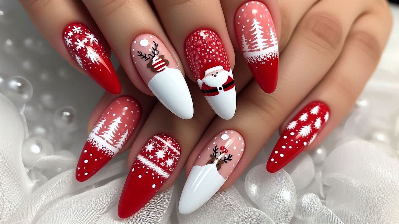 Santa's Suit Nails