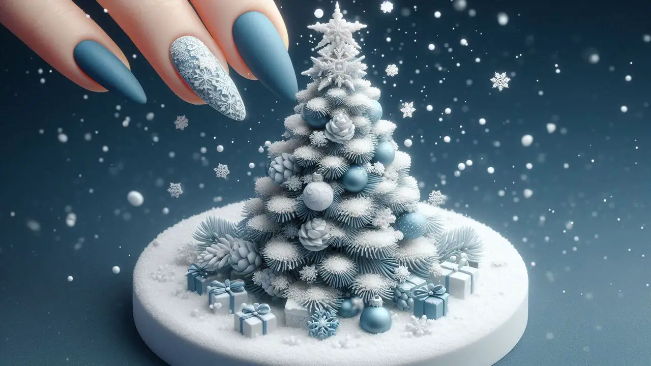 Snowy 3D Christmas Tree With Snowflakes