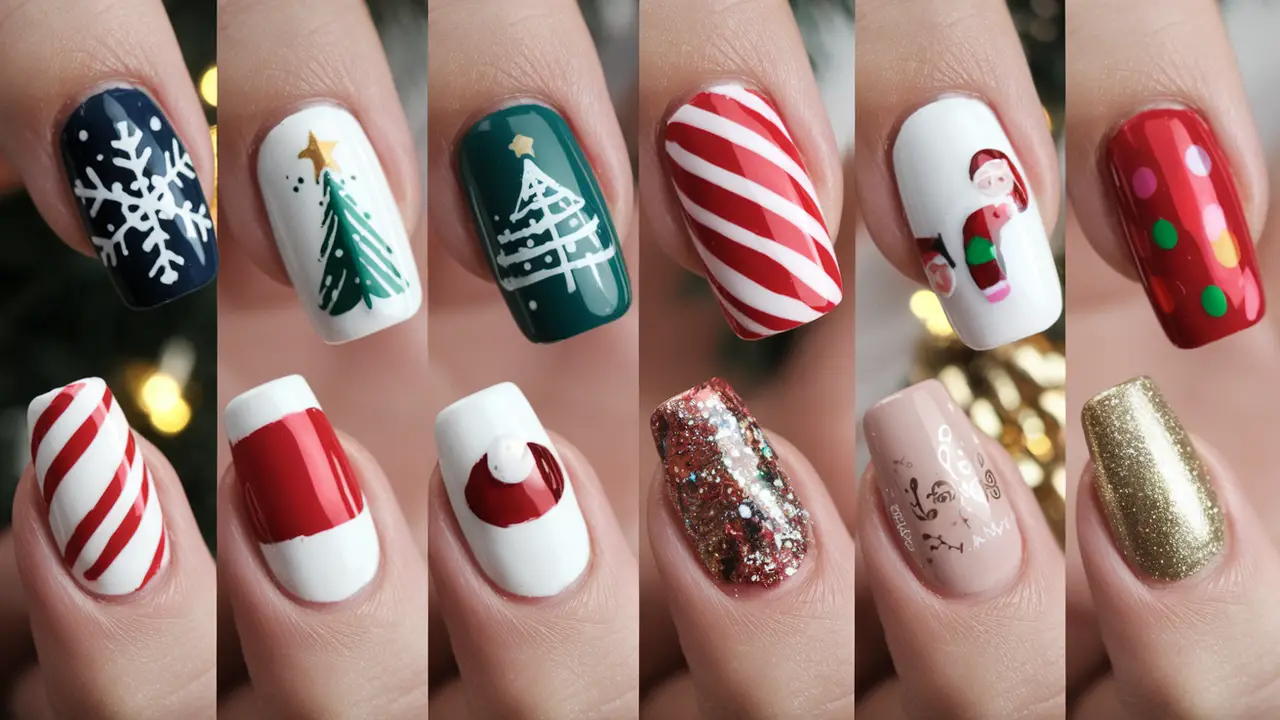 Top 10  Christmas Gel Nail Ideas