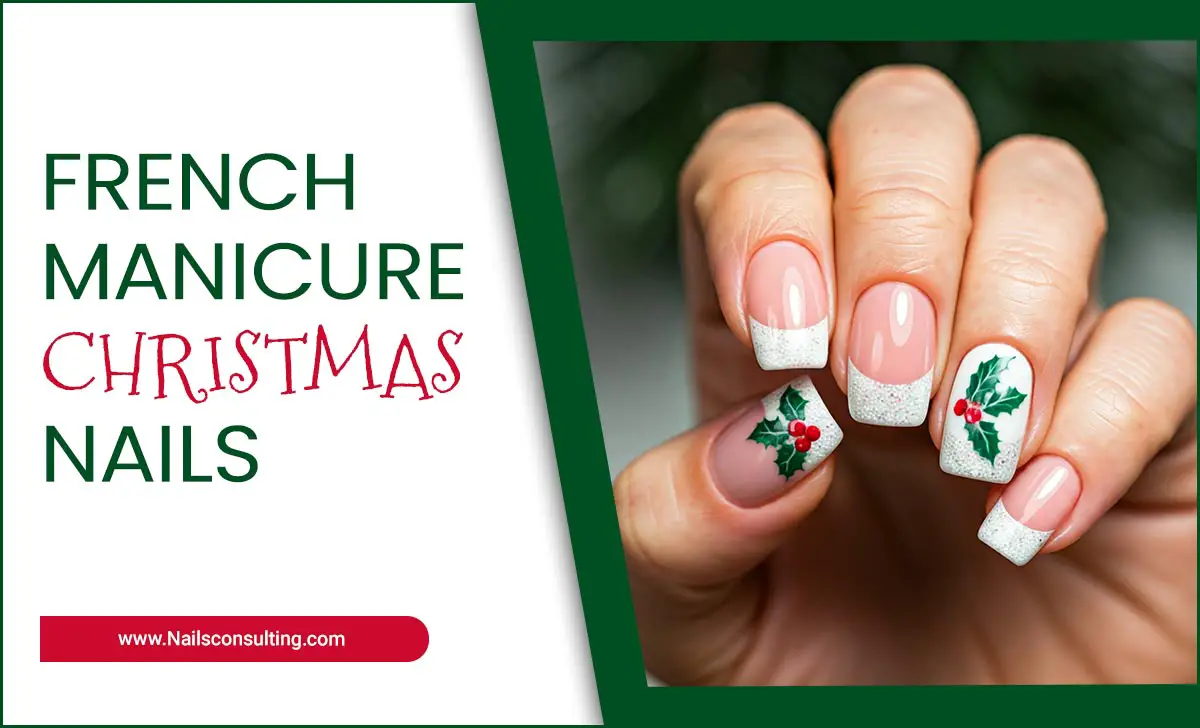 French Manicure Christmas Nails