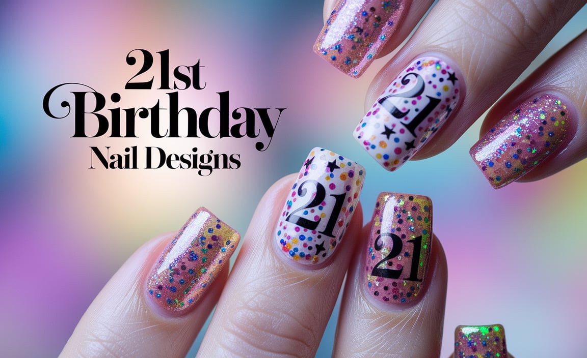 21St Birthday Nail Designs