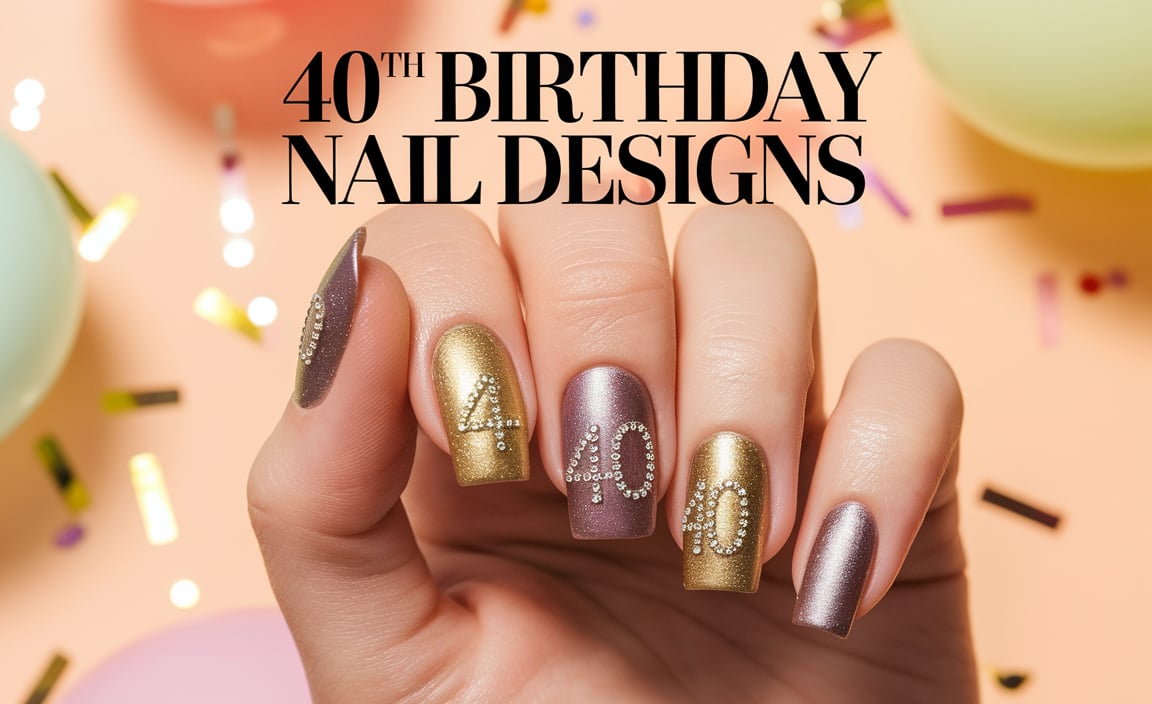 40Th Birthday Nail Designs