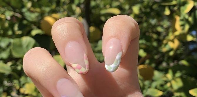 checker french nails