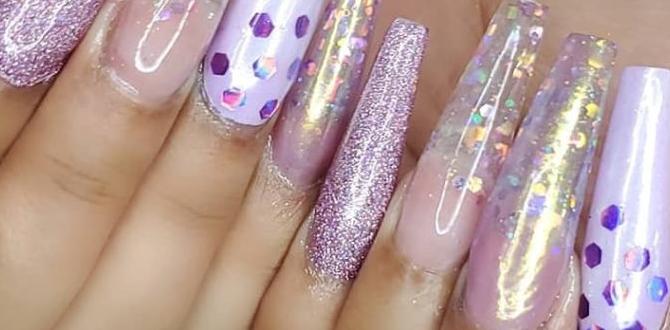 coffin glitter nails