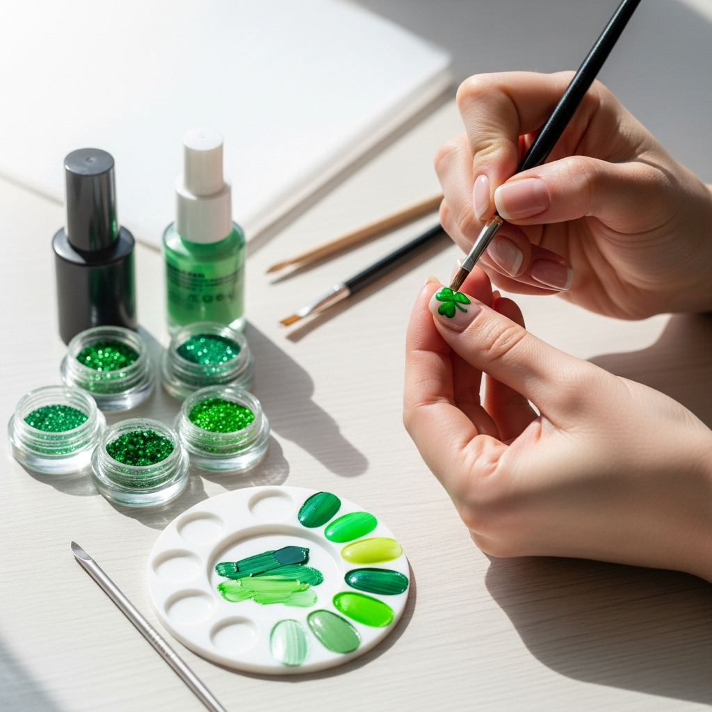 Generate an eye-catching, high-quality featured image prompt for a blog post about: Shamrock Nail De