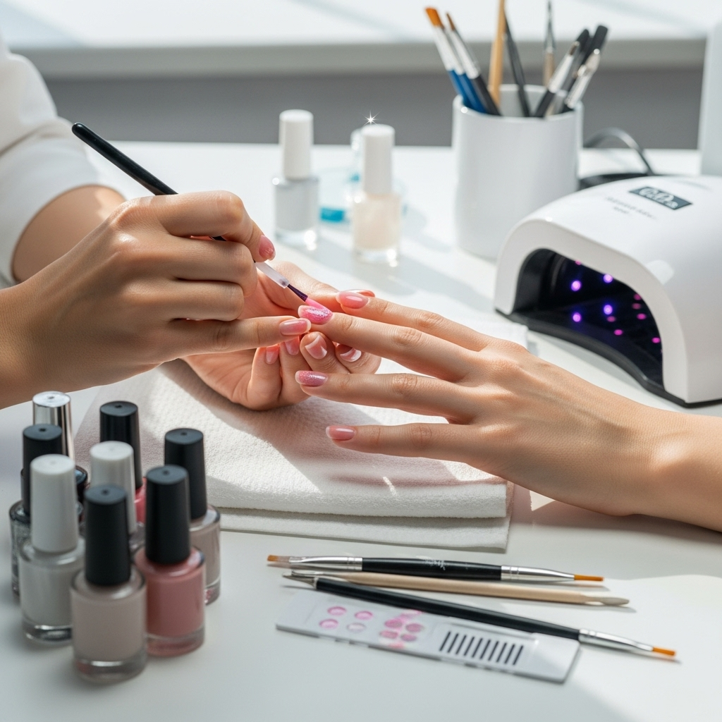 Generate an eye-catching, high-quality featured image prompt for a blog post about: Sheer Glaze Nail