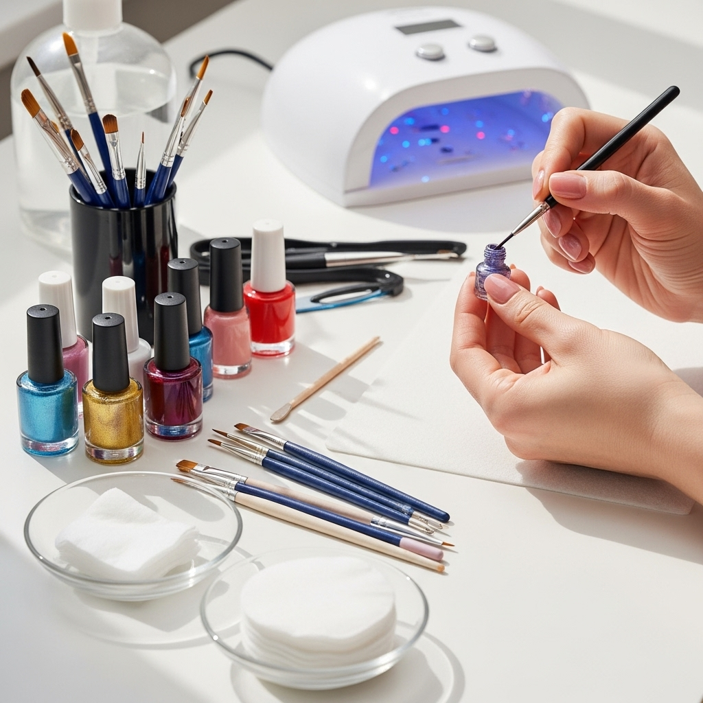 Generate an eye-catching, high-quality featured image prompt for a blog post about: Creative Nail Ar