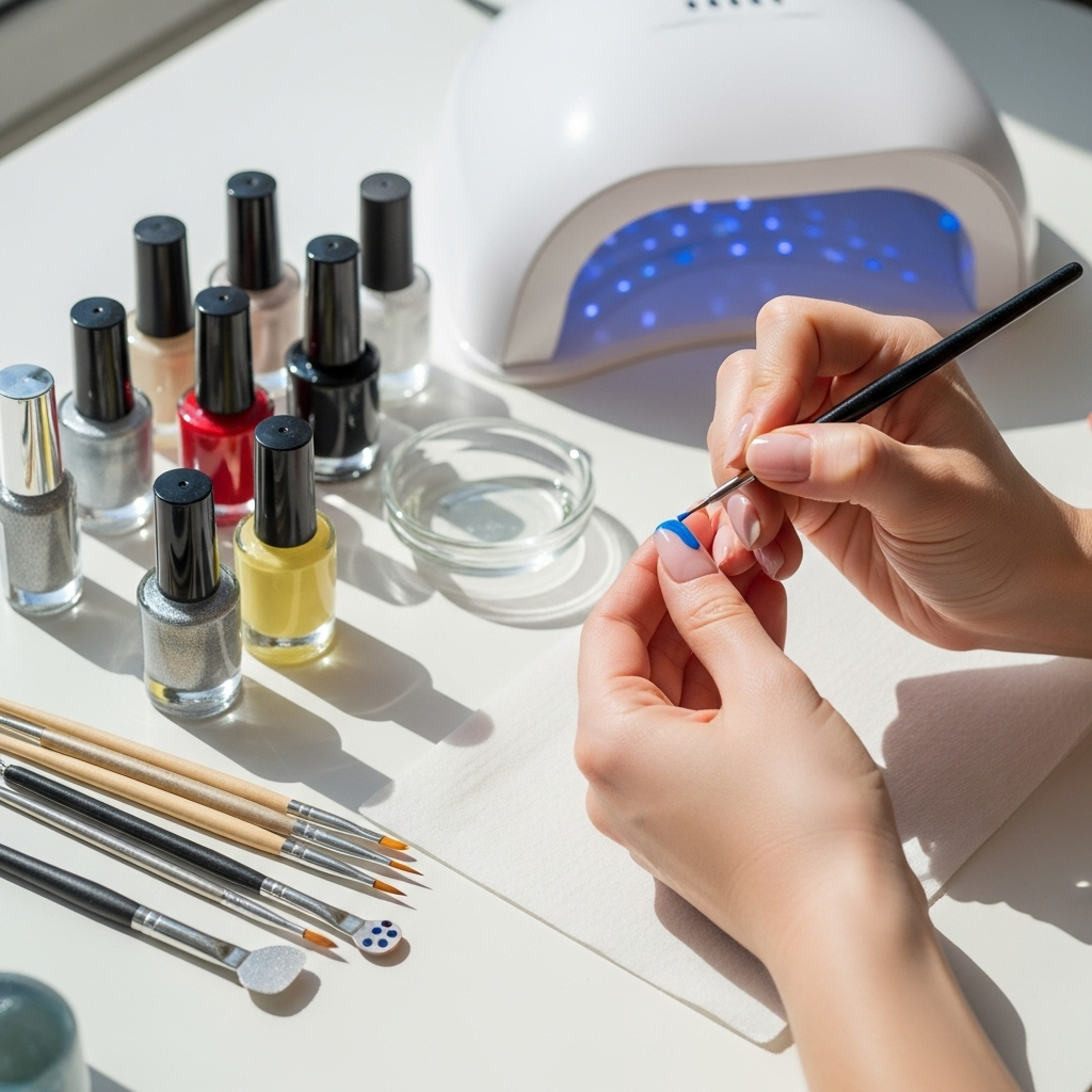 Generate an eye-catching, high-quality featured image prompt for a blog post about: Custom Nail Desi