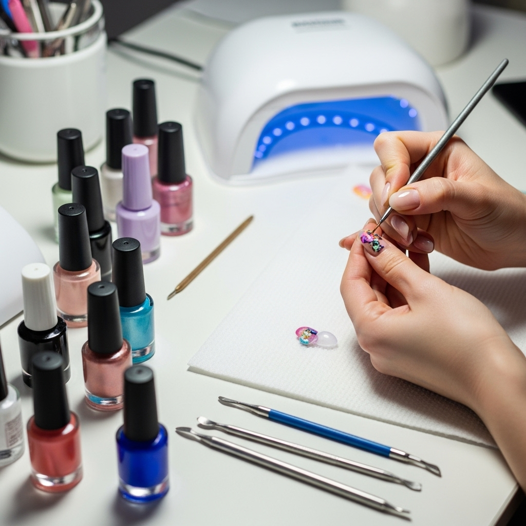 Generate an eye-catching, high-quality featured image prompt for a blog post about: Custom Nail Desi