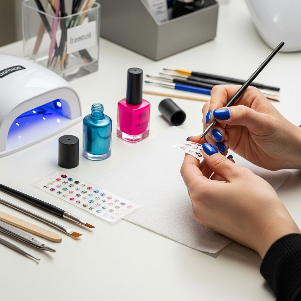 Generate an eye-catching, high-quality featured image prompt for a blog post about: Cyberpunk Nail D